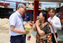 नेपालका लागि चिनियाँ राजदुत चेन सोङ्गलाई बिर्तामोडमा स्वागत